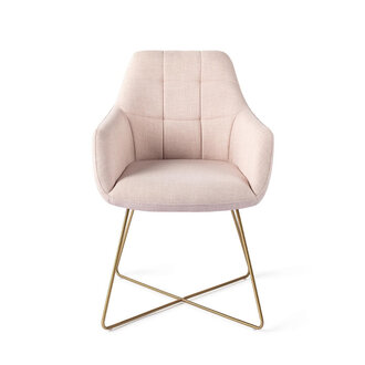 Jesper Home Noto Petal Pink Eetkamerstoel - Cross Gold