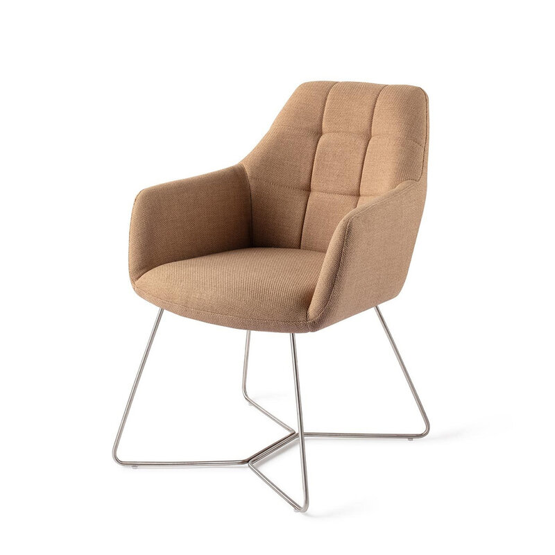 Jesper Home Noto Toasted Toffee Eetkamerstoel - Beehive Steel