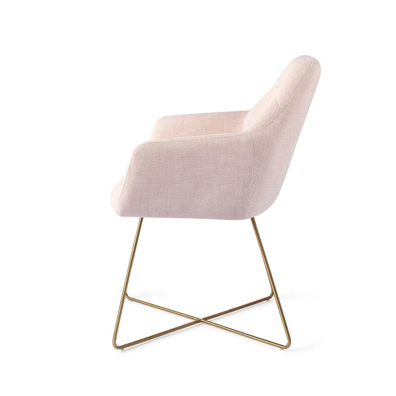 Jesper Home-collectie Noto Petal Pink Eetkamerstoel - Cross Gold