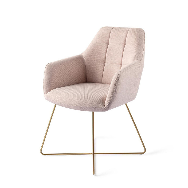 Jesper Home-collectie Noto Petal Pink Eetkamerstoel - Cross Gold