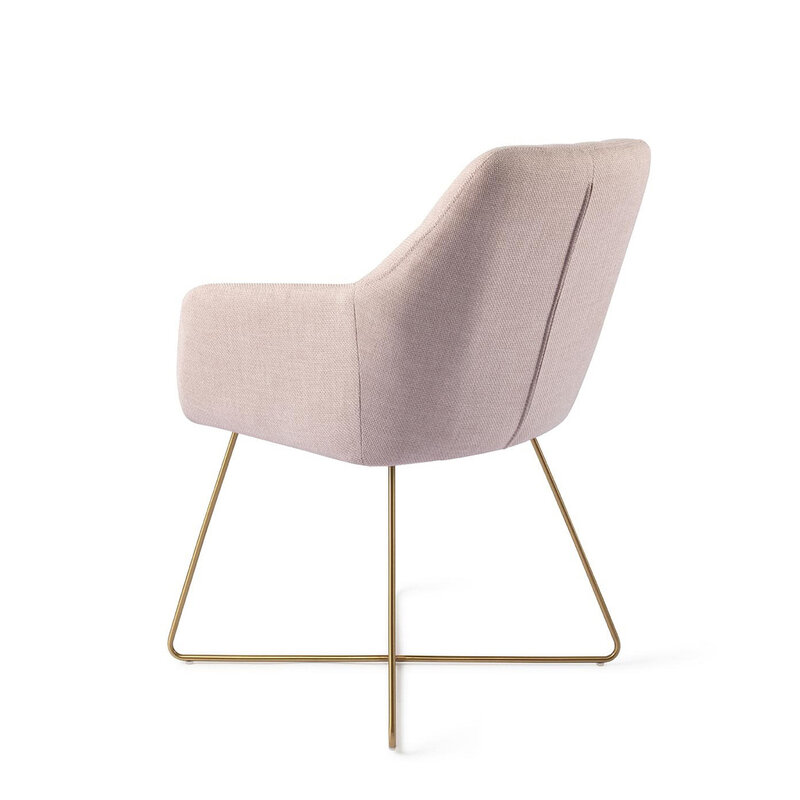 Jesper Home-collectie Noto Petal Pink Eetkamerstoel - Cross Gold