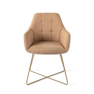Jesper Home Noto Toasted Toffee Eetkamerstoel - Cross Gold