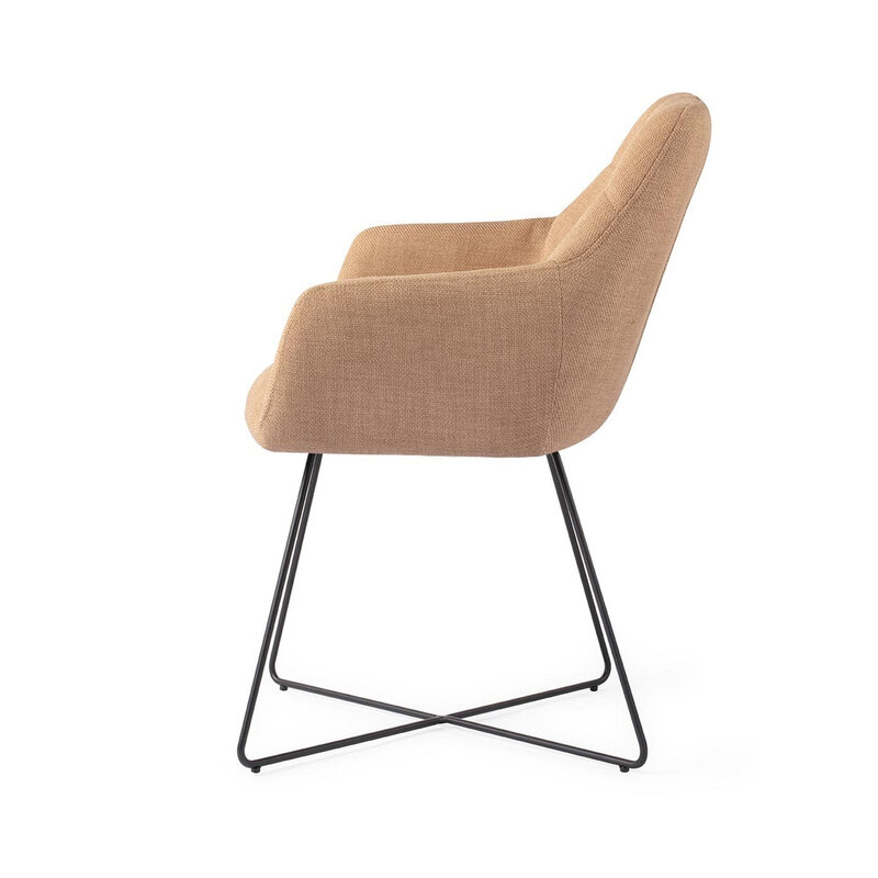 Jesper Home Noto Toasted Toffee Eetkamerstoel - Cross Black