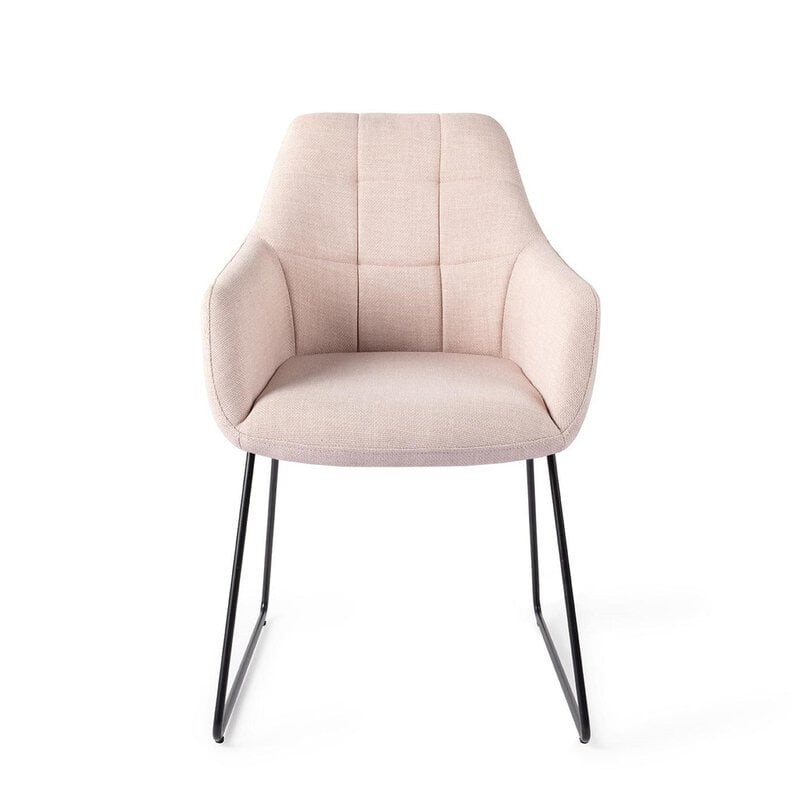 Jesper Home-collectie Noto Petal Pink Eetkamerstoel - Slide Black