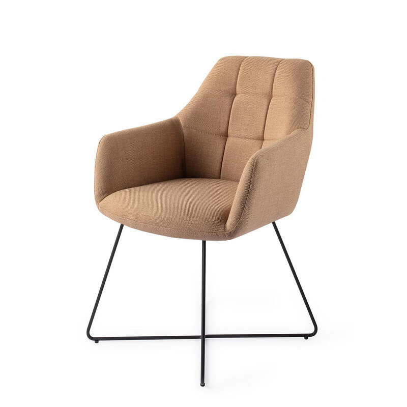 Jesper Home Noto Toasted Toffee Eetkamerstoel - Cross Black