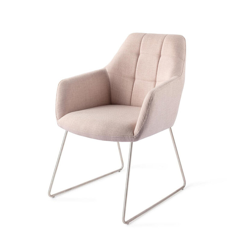 Jesper Home Noto Petal Pink Eetkamerstoel - Slide Steel