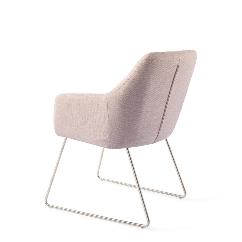 Jesper Home Noto Petal Pink Eetkamerstoel - Slide Steel