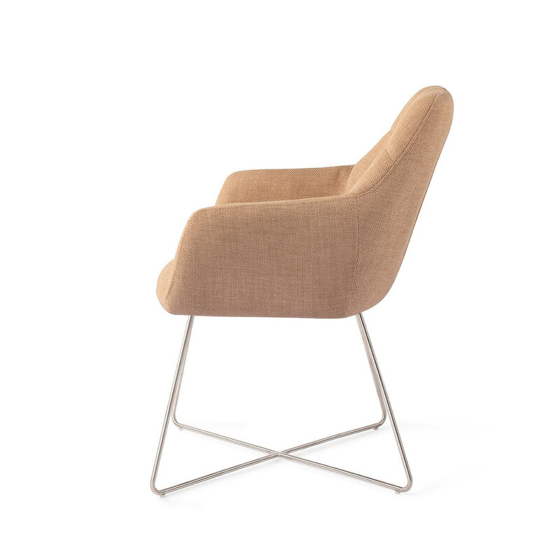 Jesper Home-collectie Noto Toasted Toffee Eetkamerstoel - Cross Steel