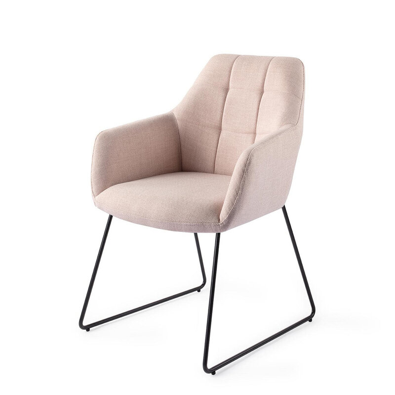 Jesper Home-collectie Noto Petal Pink Eetkamerstoel - Slide Black