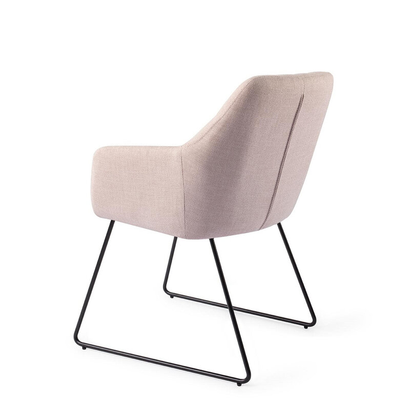Jesper Home-collectie Noto Petal Pink Eetkamerstoel - Slide Black