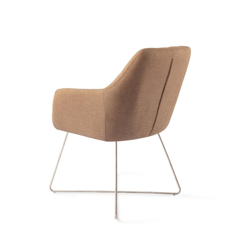 Jesper Home-collectie Noto Toasted Toffee Eetkamerstoel - Cross Steel
