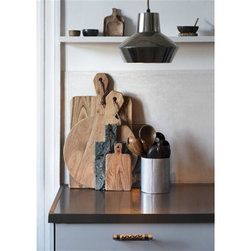 Madam Stoltz-collectie Round wooden chopping board Natural