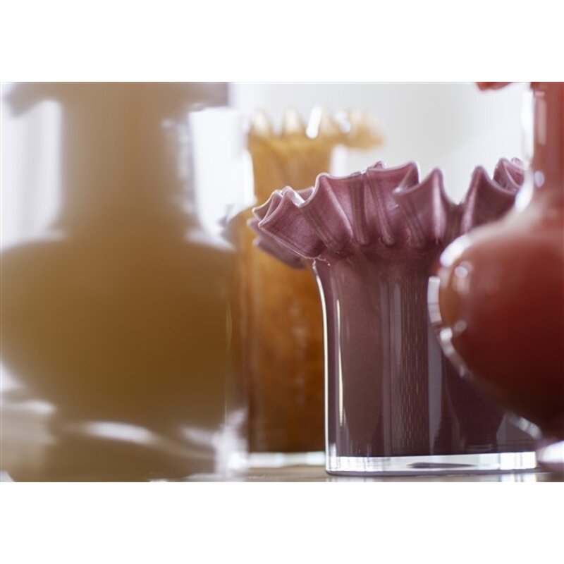 Madam Stoltz-collectie Glass flower pot Plum