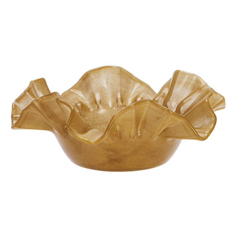 Madam Stoltz-collectie Glass bowl Caramel