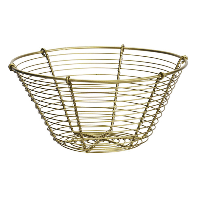 Madam Stoltz-collectie Metalen draadmand Antiek messing