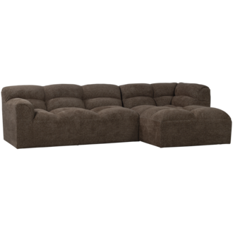 WOOOD Tibas Chaise Longue Rechts Geweven Stof Bruin