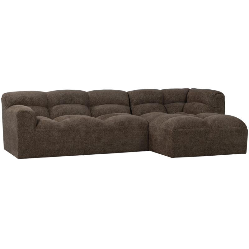 WOOOD-collectie Tibas Chaise Longue Rechts Geweven Stof Bruin