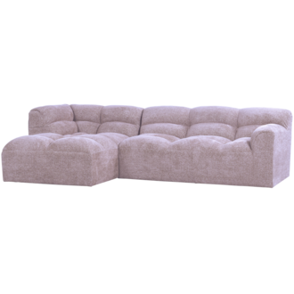 WOOOD Tibas Chaise Longue Links Geweven Stof Warm Lila