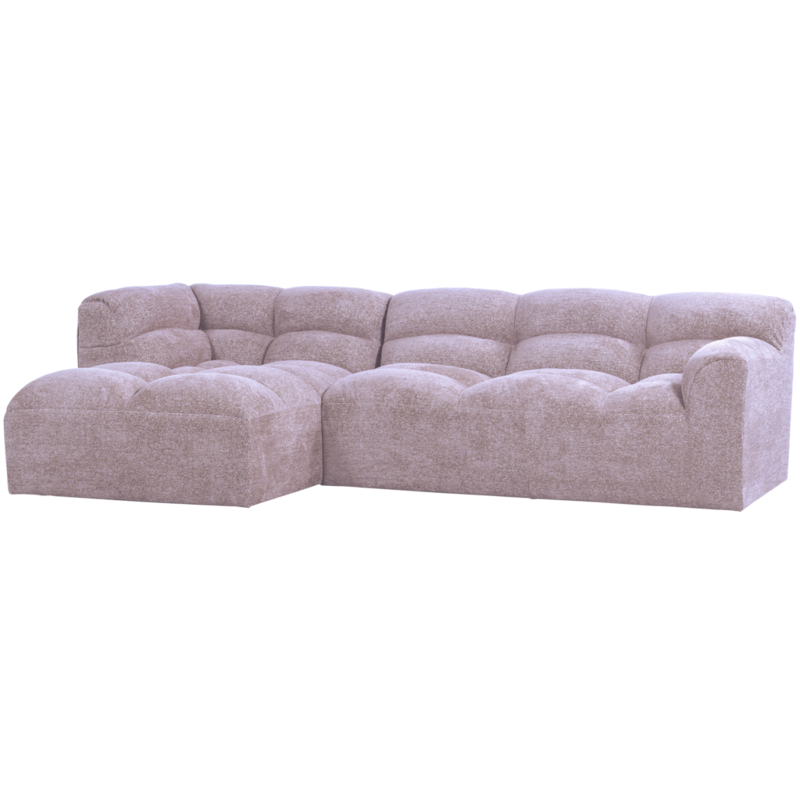 WOOOD-collectie Tibas Chaise Longue Links Geweven Stof Warm Lila