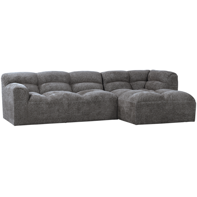 WOOOD-collectie Tibas Chaise Longue Rechts Geweven Stof Grijs