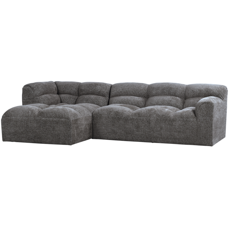 WOOOD-collectie Tibas Chaise Longue Links Geweven Stof Grijs