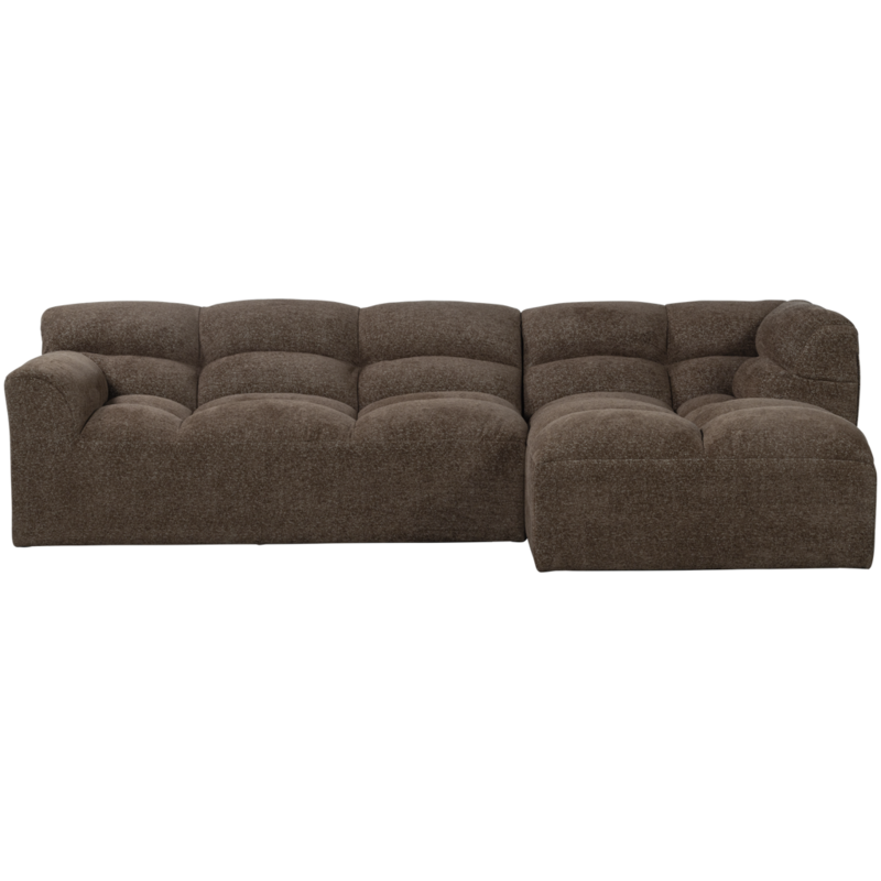 WOOOD-collectie Tibas Chaise Longue Rechts Geweven Stof Bruin