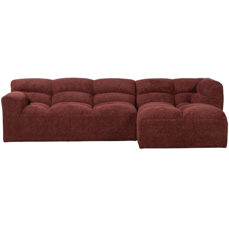 WOOOD-collectie Tibas Chaise Longue Rechts Geweven Stof Wijnrood