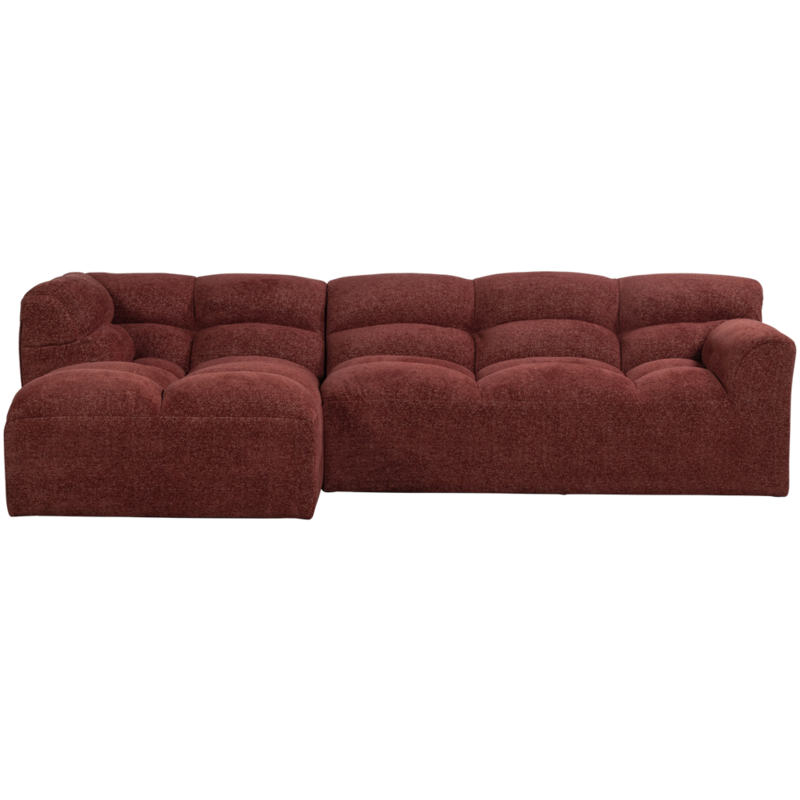 WOOOD-collectie Tibas Chaise Longue Links Geweven Stof Wijnrood