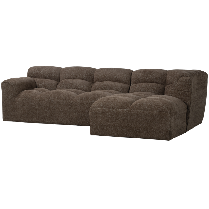 WOOOD-collectie Tibas Chaise Longue Rechts Geweven Stof Bruin
