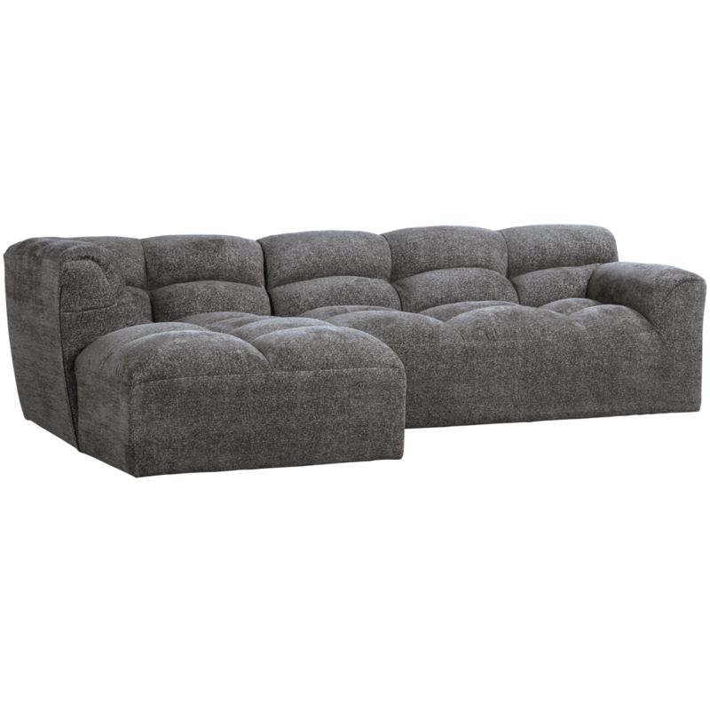 WOOOD-collectie Tibas Chaise Longue Links Geweven Stof Grijs