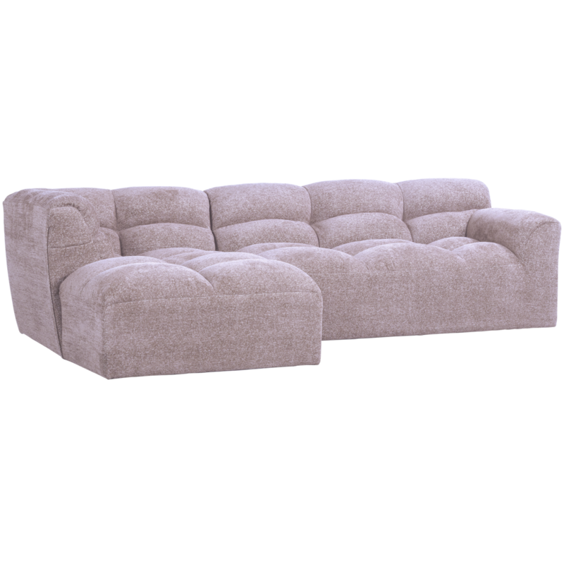 WOOOD-collectie Tibas Chaise Longue Links Geweven Stof Warm Lila