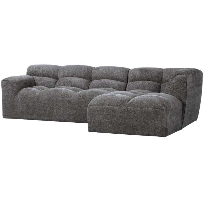 WOOOD-collectie Tibas Chaise Longue Rechts Geweven Stof Grijs