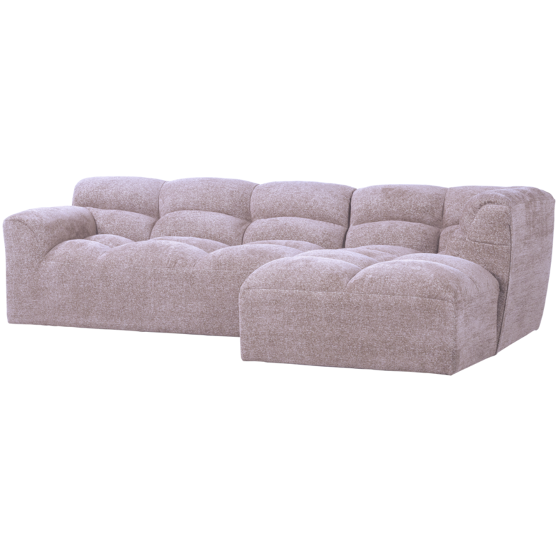 WOOOD-collectie Tibas Chaise Longue Rechts Geweven Stof Warm Lila