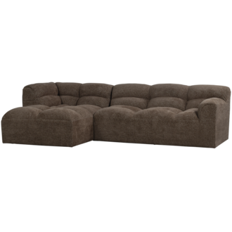 WOOOD Tibas Chaise Longue Links Geweven Stof Bruin