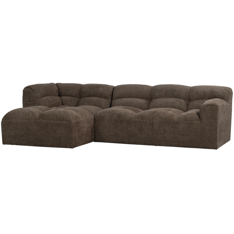 WOOOD-collectie Tibas Chaise Longue Links Geweven Stof Bruin