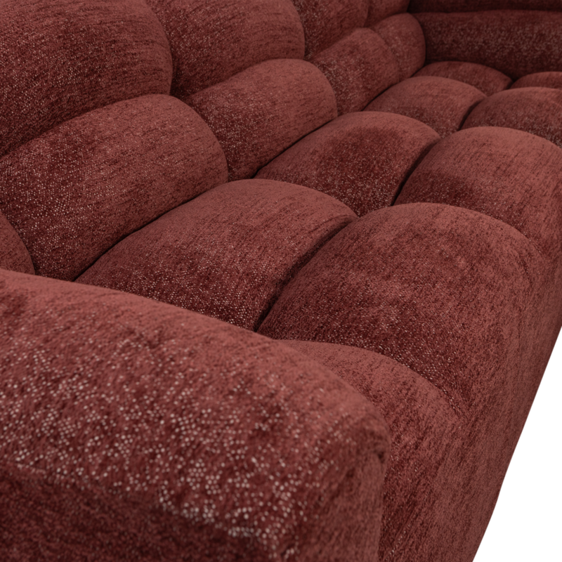 WOOOD-collectie Tibas Chaise Longue Links Geweven Stof Wijnrood