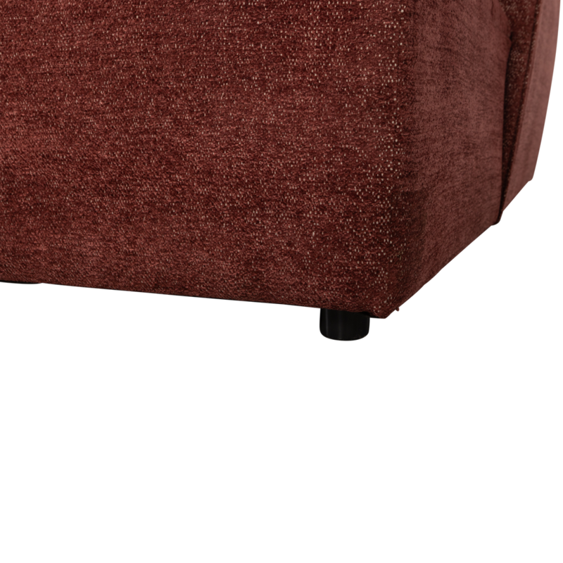 WOOOD-collectie Tibas Chaise Longue Rechts Geweven Stof Wijnrood