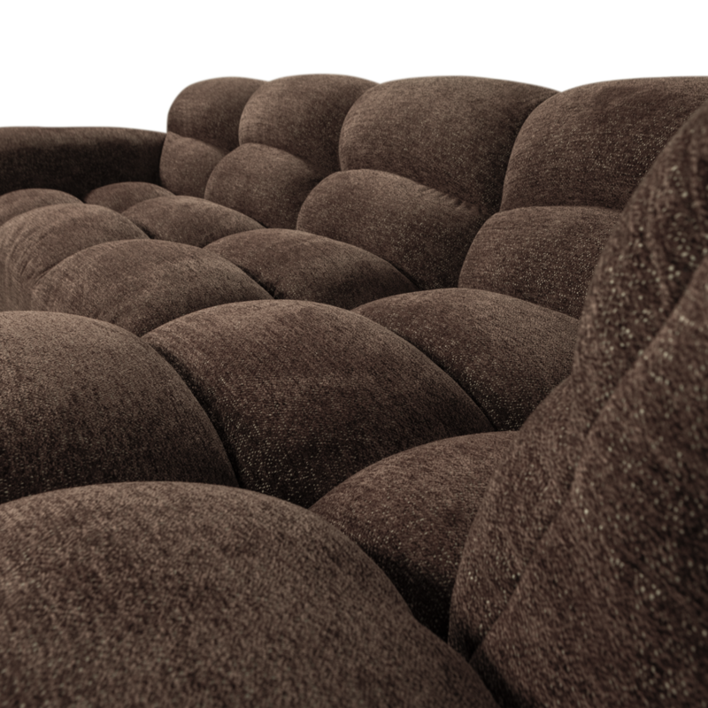 WOOOD-collectie Tibas Chaise Longue Rechts Geweven Stof Bruin