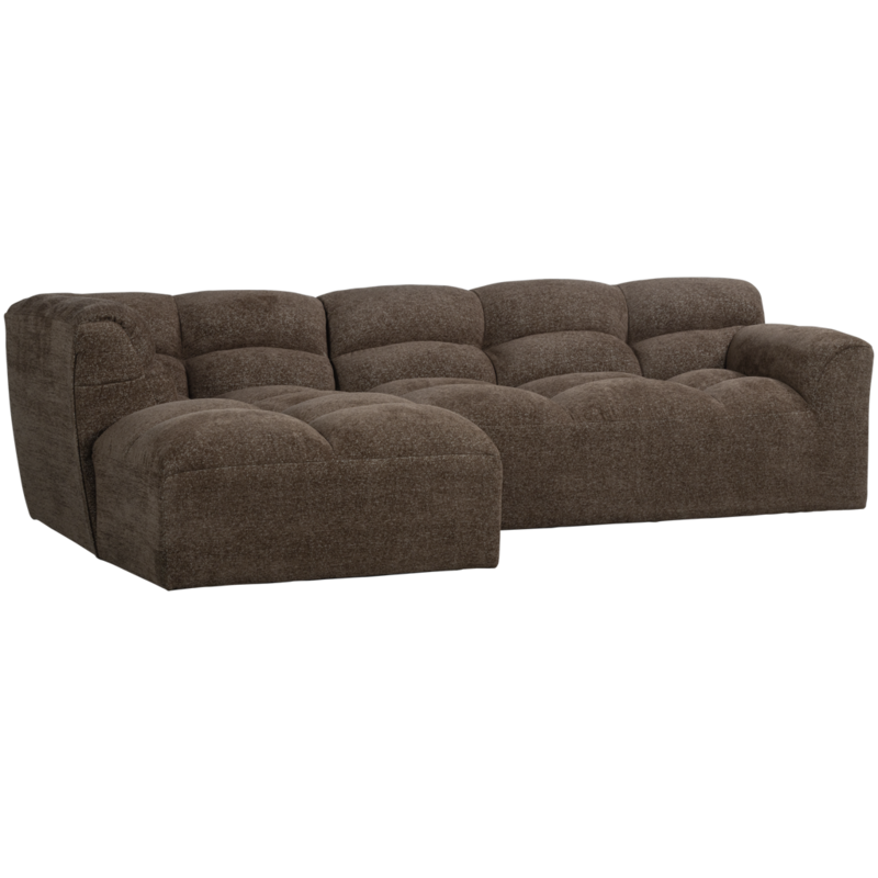 WOOOD-collectie Tibas Chaise Longue Links Geweven Stof Bruin
