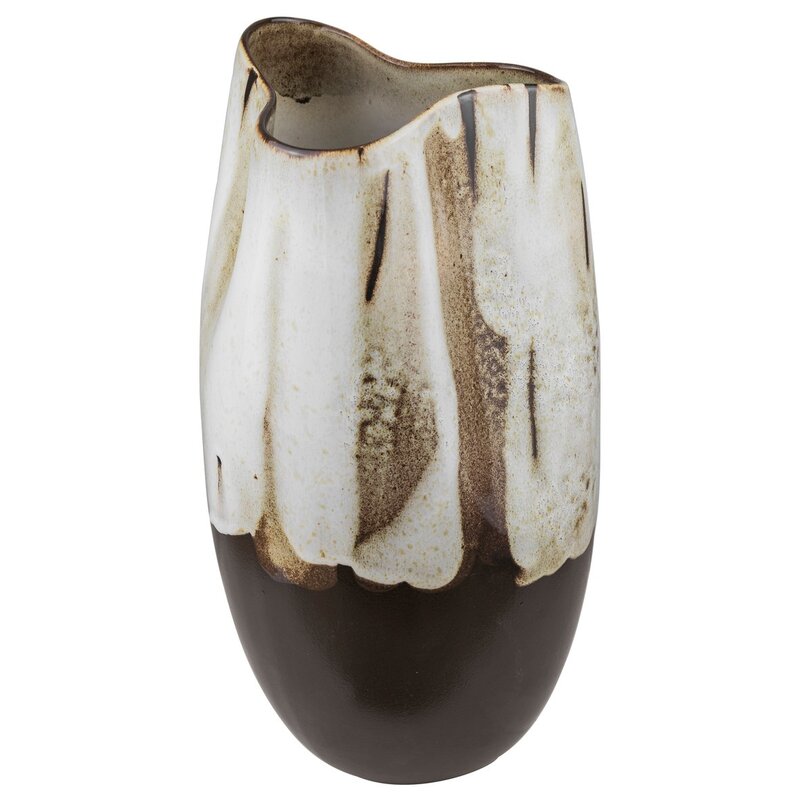 Mette Ditmer-collectie BY HAND gebogen vaas groot Off white