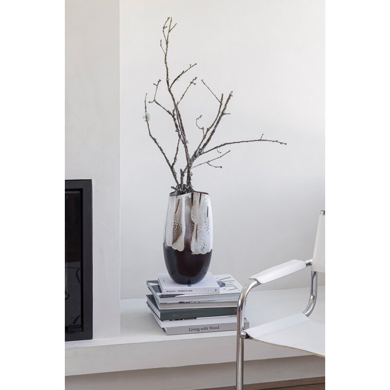 Mette Ditmer-collectie BY HAND gebogen vaas groot Off white