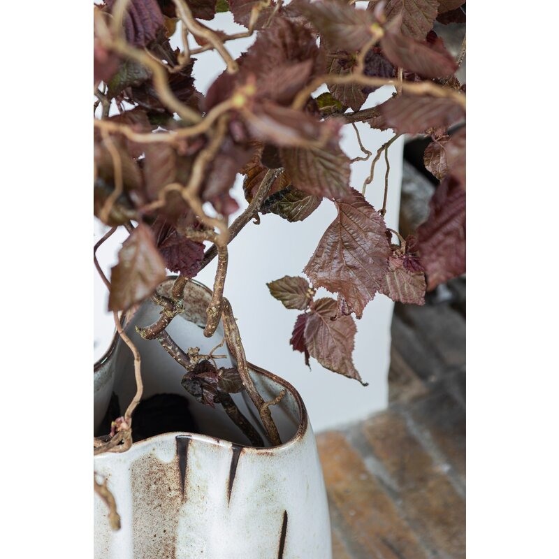 Mette Ditmer-collectie BY HAND gebogen vaas groot Off white