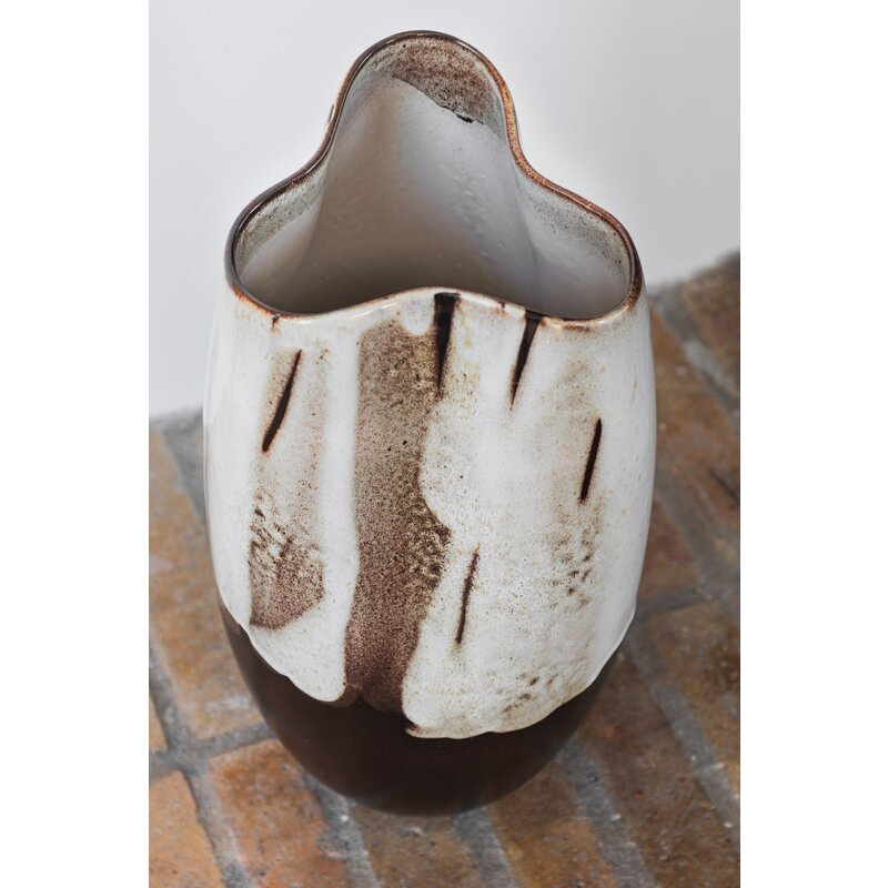 Mette Ditmer-collectie BY HAND gebogen vaas groot Off white