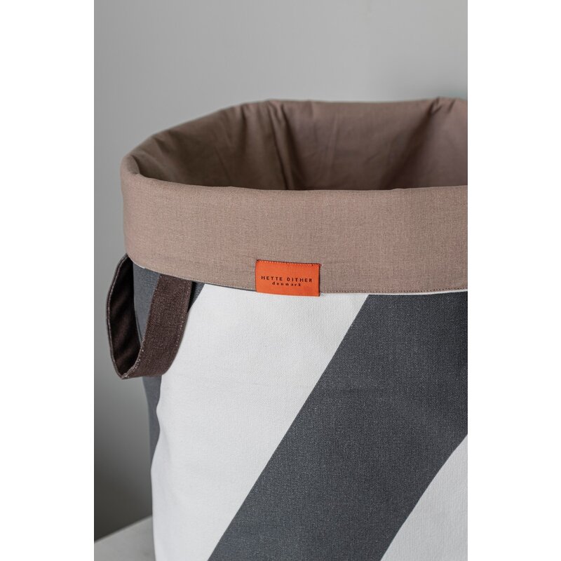 Mette Ditmer-collectie DIAGONAL wasmand Donkergrijs / Off white