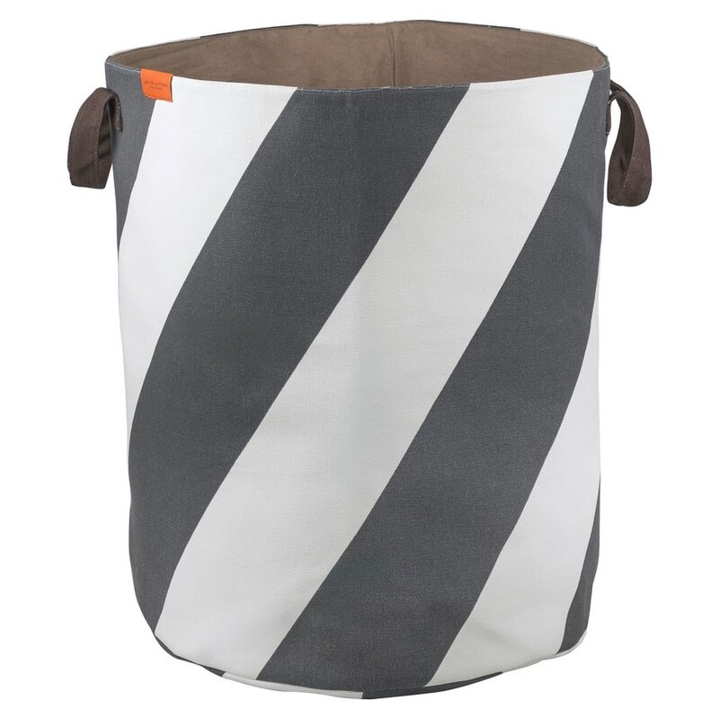 Mette Ditmer-collectie DIAGONAL wasmand Donkergrijs / Off white