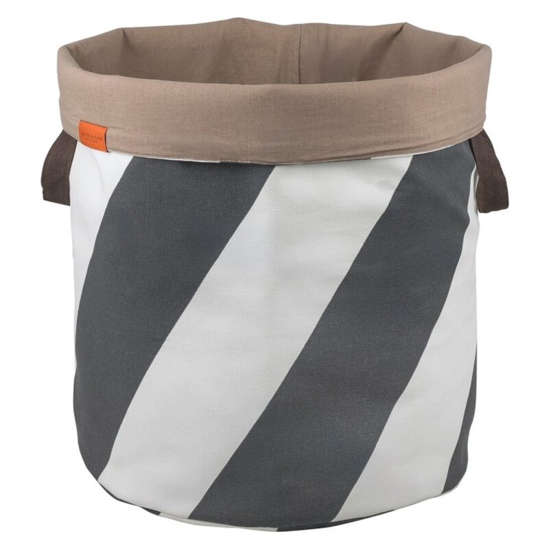 Mette Ditmer-collectie DIAGONAL wasmand Donkergrijs / Off white
