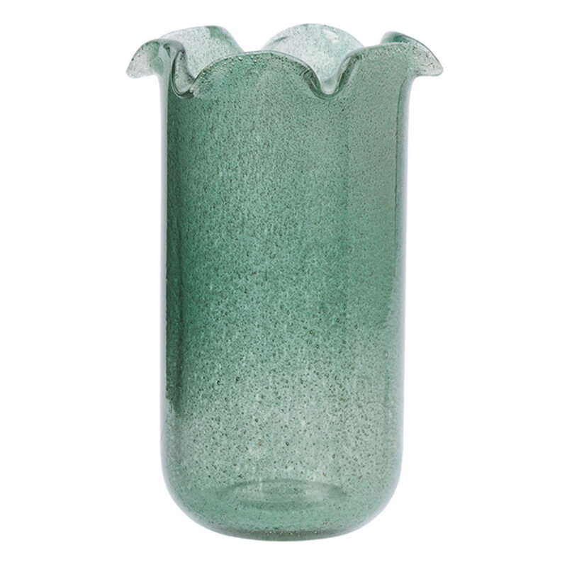 Madam Stoltz-collectie Glazen vaas Groen mat D:13x19 cm