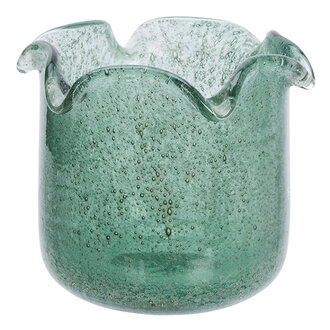 Madam Stoltz Glazen vaas Groen mat D:13x11 cm