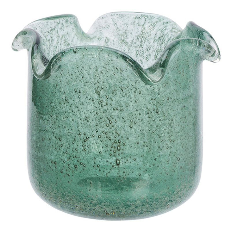 Madam Stoltz-collectie Glazen vaas Groen mat D:13x11 cm