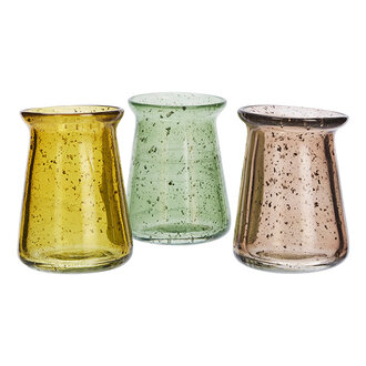 Madam Stoltz Glazen vaas Amber, groen, bruin